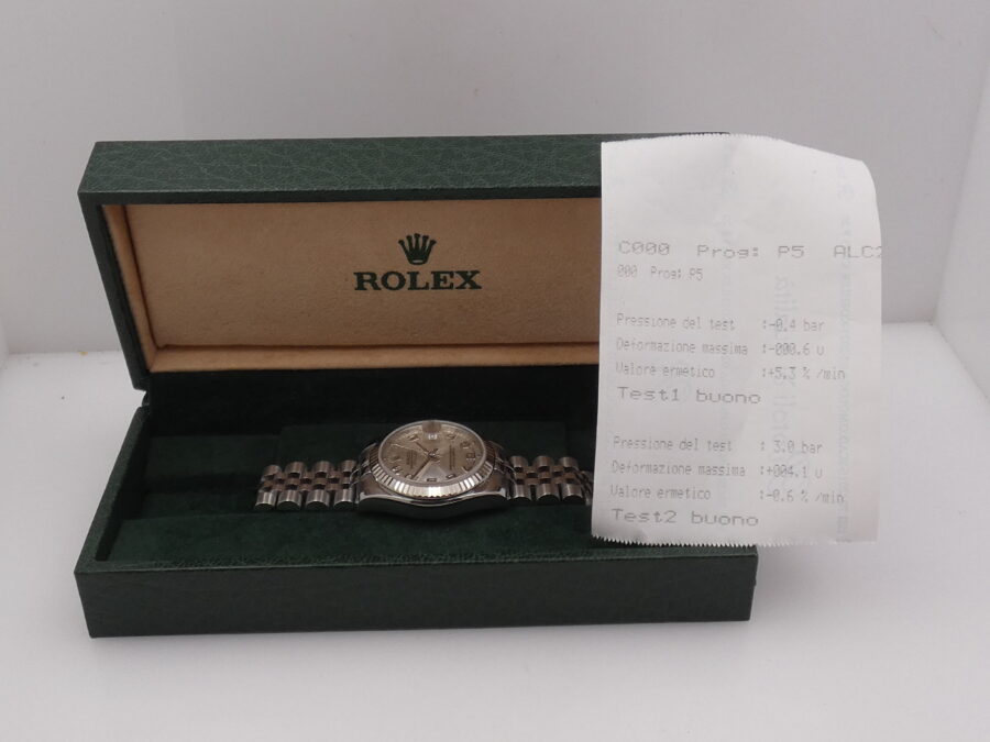 Rolex Datejust 31 MID-SIZE Jubilee 178274 Lunetta Oro Bianco 18Kt Anno 2008 Circulaire Soleil Dial Automatico - immagine 11