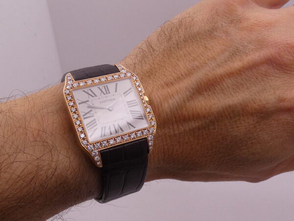 Cartier Santos Dumont 2650 Large Model Oro Rosa 18Kt Diamond Set TOP CONDITION Manuale