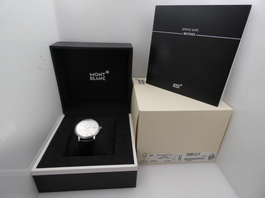 Montblanc Tradition 40mm 127775 NEW BOX&PAPERS STICKERS Mai Indossato Anno 2025 Acciaio - immagine 11