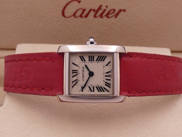 Cartier Tank Française Lady 2403 ORO BIANCO MASSICCIO 18Kt Anni 2000's