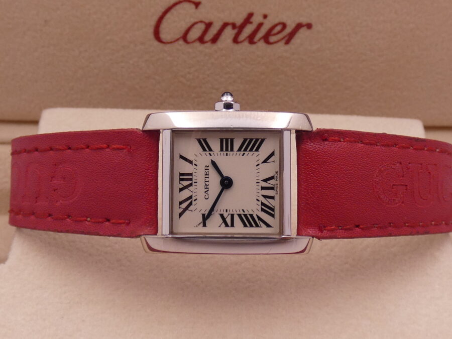 Cartier Tank Française Lady 2403 ORO BIANCO MASSICCIO 18Kt Anni 2000's - immagine 11