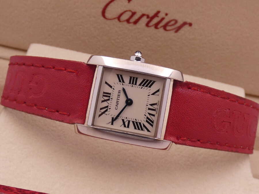 Cartier Tank Française Lady 2403 ORO BIANCO MASSICCIO 18Kt Anni 2000's - immagine 12