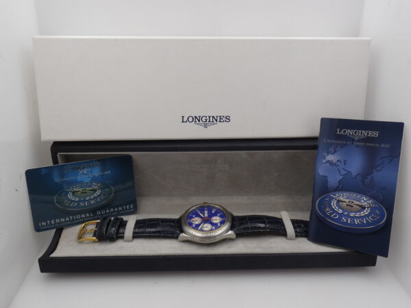 Cronografo Longines Lindbergh Hour Angle Special Series BOX&PAPERS Anno 2011 Automatico Acciaio