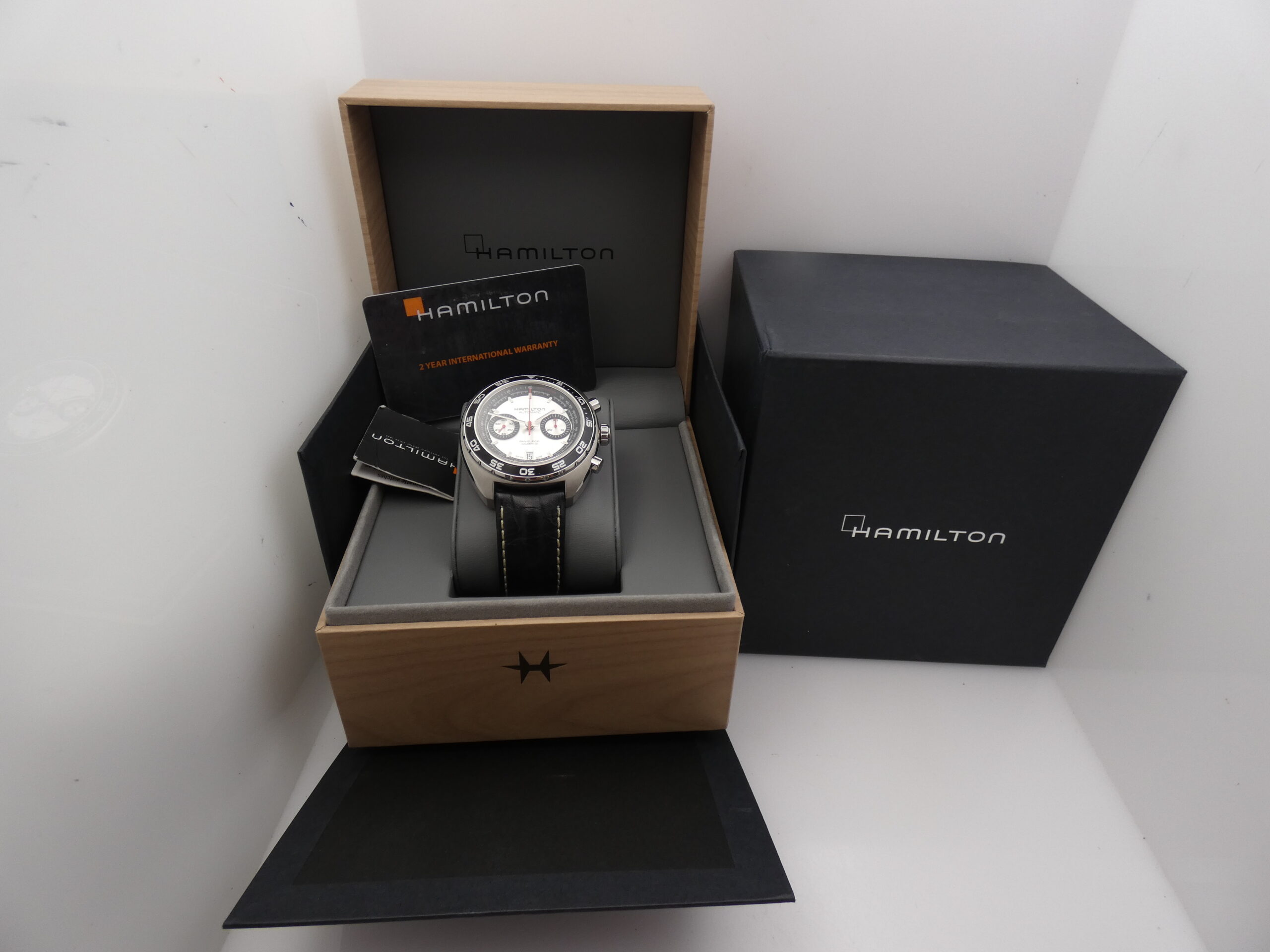 Cronografo Hamilton Pan Europ Bicompax 45mm LIKE NEW BOX&PAPERS Automatico Acciaio Ref. H357567 - immagine 12