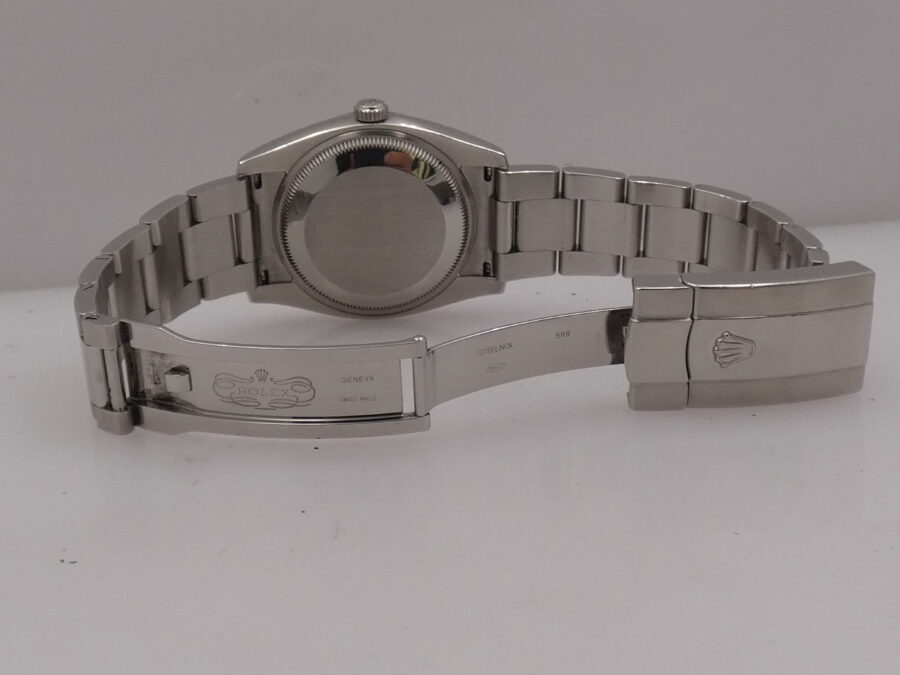 Rolex Oyster Perpetual Date 115234 Factory Salmon Diamond Dial With BOX Lunetta Oro Bianco 18Kt ANNO 2015 Automatico Acciaio - immagine 13