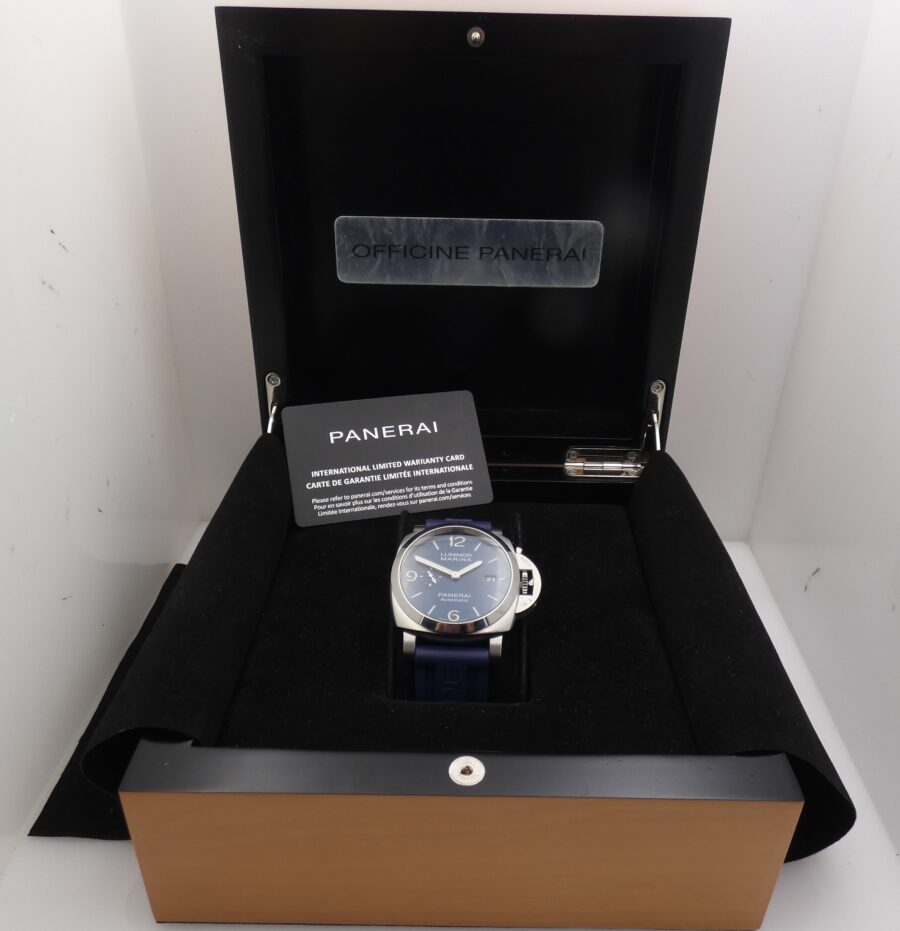 Panerai Luminor Marina PAM01313 BOX&PAPERS Anni 2021 BLUE DIAL Automatico Acciaio OP7393 - immagine 12