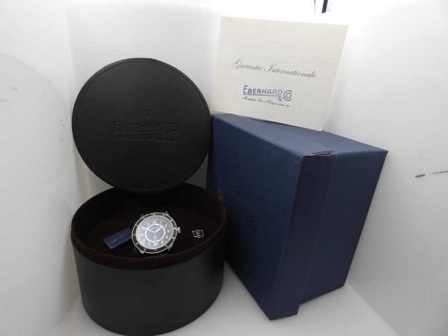 Eberhard & Co. Tazio Nuvolari 41032 AUTOMATIC NEW BOX&PAPERS Mai Indossato Black Perleè Dial Acciaio ANNO 2025 - immagine 12