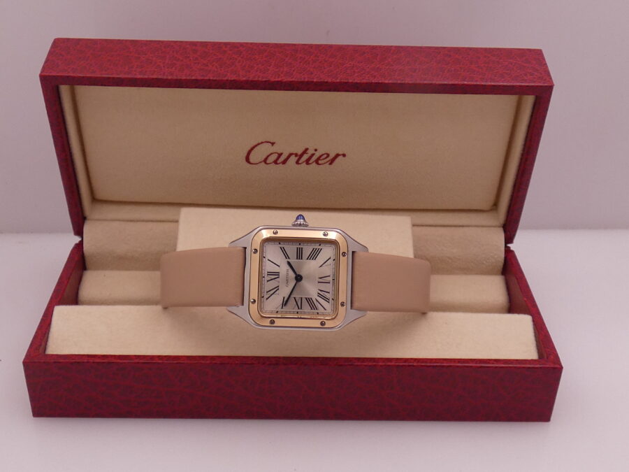 Cartier Santos Dumont Lady 27,5mm Acciaio & Oro Rosa 18Kt 4213 TOP CONDITION For Ladies W2SA0012 - immagine 13
