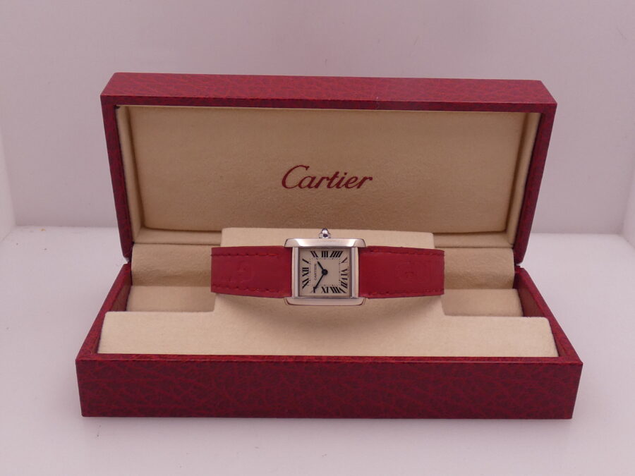 Cartier Tank Française Lady 2403 ORO BIANCO MASSICCIO 18Kt Anni 2000's - immagine 14