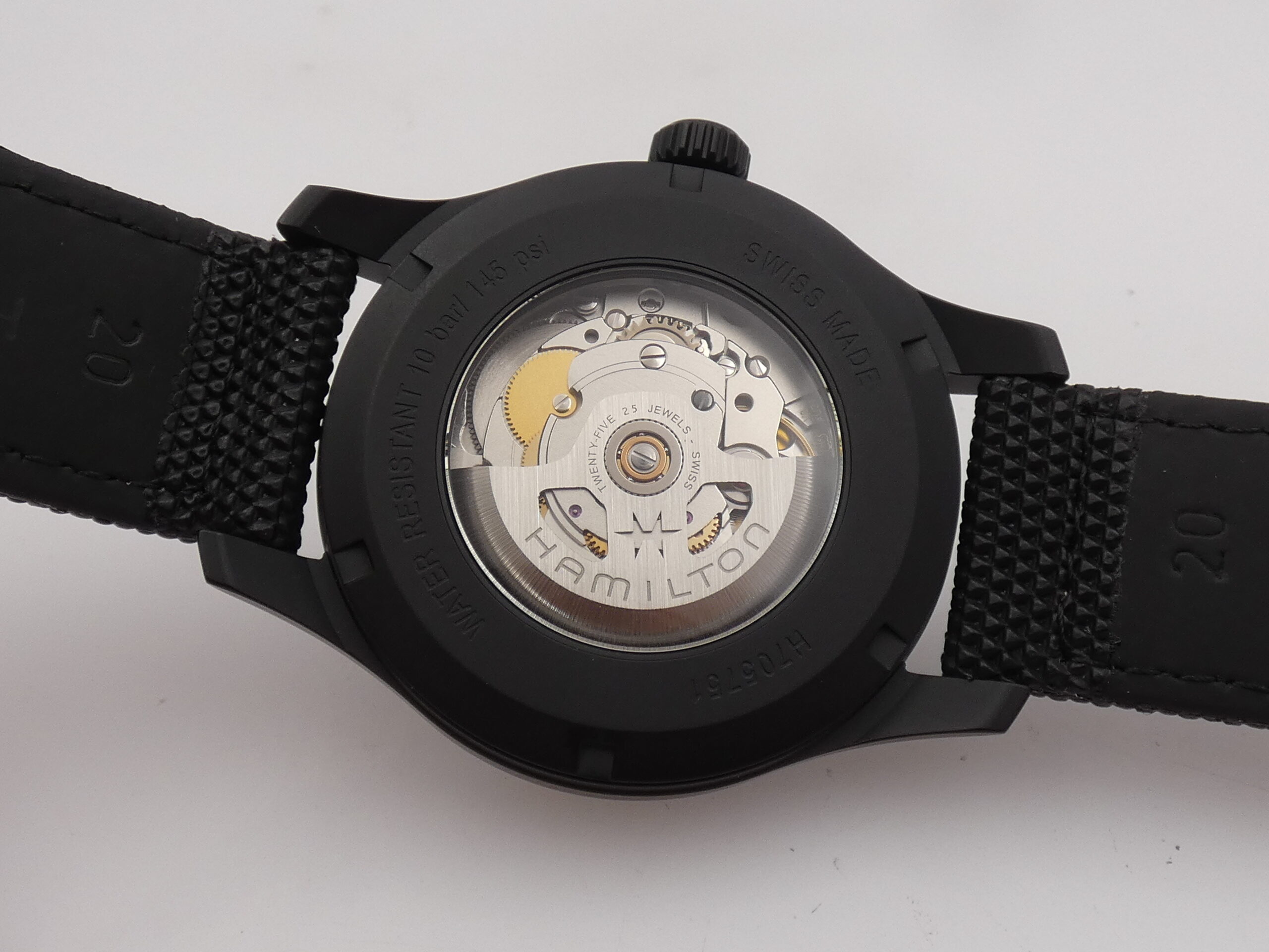 Hamilton Khaki Field Titanio H705757 NEW BOX&PAPERS Automatico MAI INDOSSATO Black PVD - immagine 17