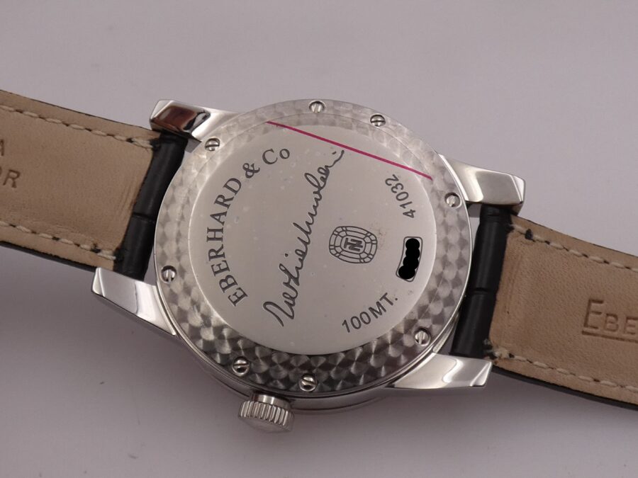 Eberhard & Co. Tazio Nuvolari 41032 AUTOMATIC NEW BOX&PAPERS Mai Indossato Black Perleè Dial Acciaio ANNO 2025 - immagine 17