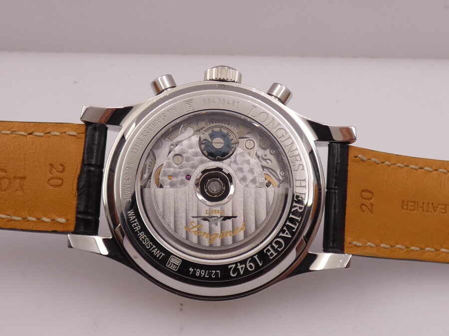 Cronografo Longines Heritage 1942 NEW BOX&PAPERS L2.768.4 Automatico ANNO 2023 Mai Indossato - immagine 18