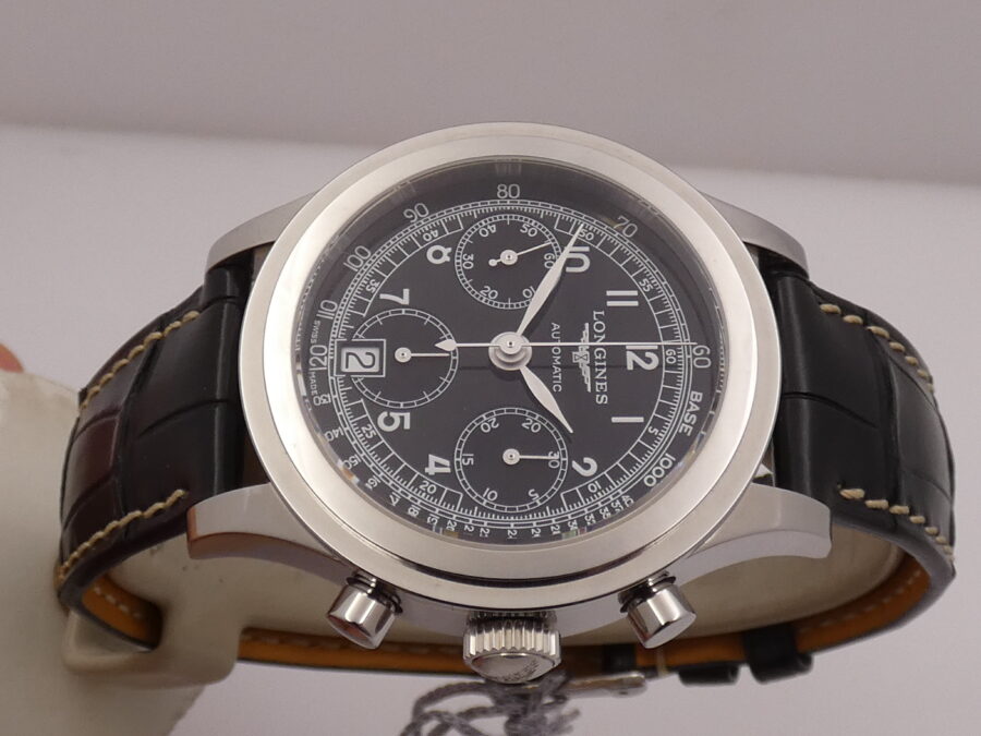 Cronografo Longines Heritage 1942 NEW BOX&PAPERS L2.768.4 Automatico ANNO 2023 Mai Indossato - immagine 4