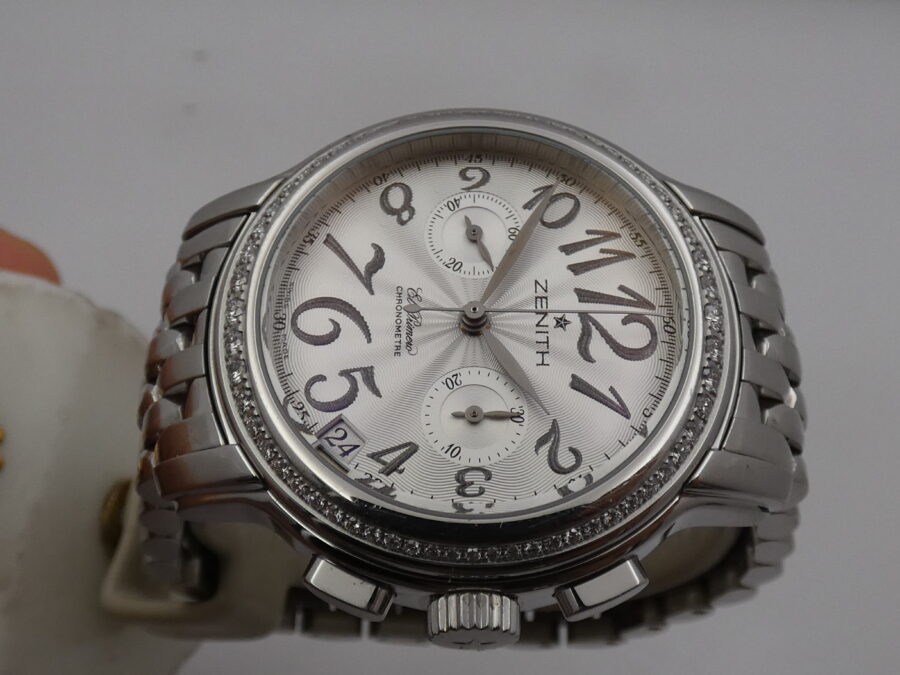 Cronografo Zenith El Primero Star Chronometre With PAPERS Diamonds Bezel Automatico Braccialato Ladies - immagine 4