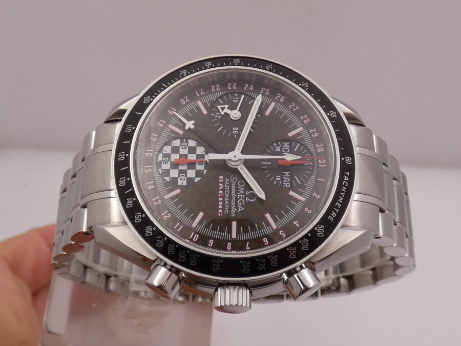 Cronografo Omega Speedmaster Day Date Racing Schumacher Triple Date BOX&PAPERS Anno 2014 Automatico Acciaio EDIZIONE LIMITATA 5555pc Ref. 3529.50.00 - immagine 4