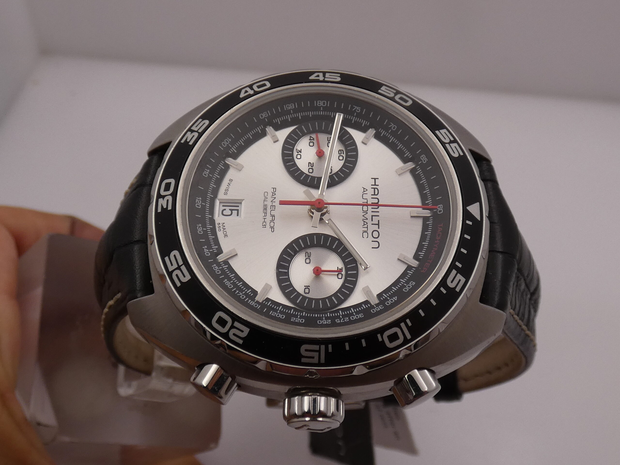 Cronografo Hamilton Pan Europ Bicompax 45mm LIKE NEW BOX&PAPERS Automatico Acciaio Ref. H357567 - immagine 3