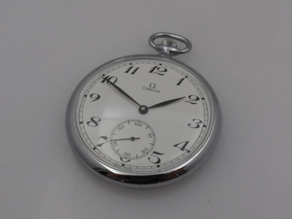Omega Pocket Watch From 1980 With BOX Manuale Cal. 960 White Dial Ref. 121.1740