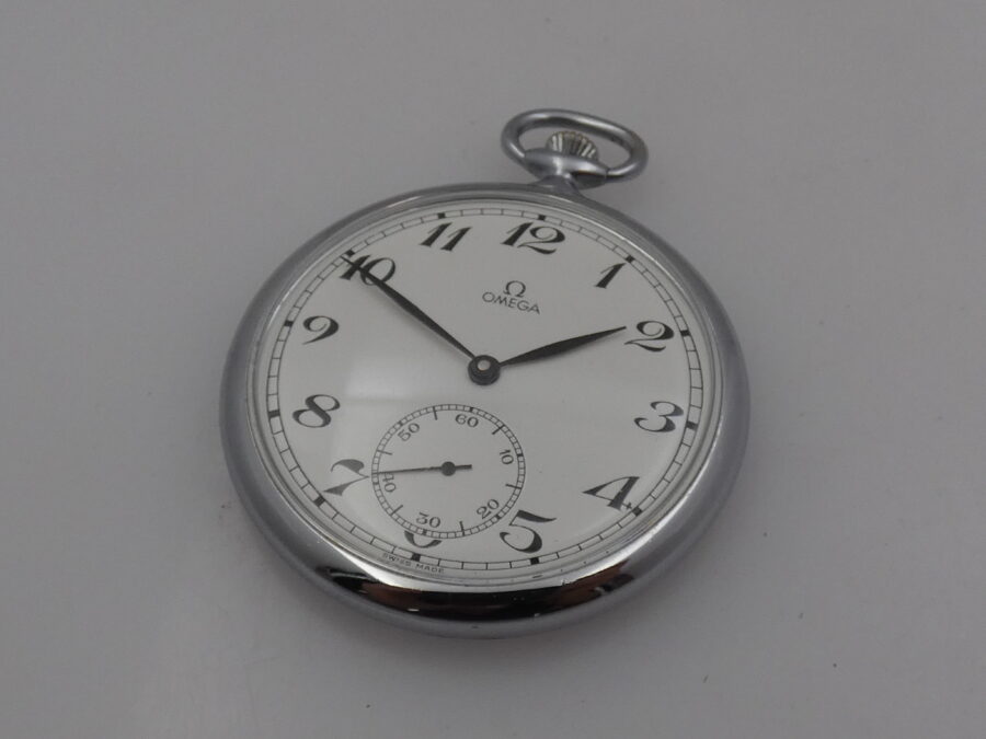 Omega Pocket Watch From 1980 With BOX Manuale Cal. 960 White Dial Ref. 121.1740