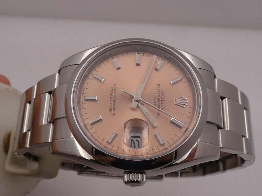 Rolex Oyster Perpetual Date 115200 SALMON DIAL Anno 2009 Automatico Acciaio - immagine 3