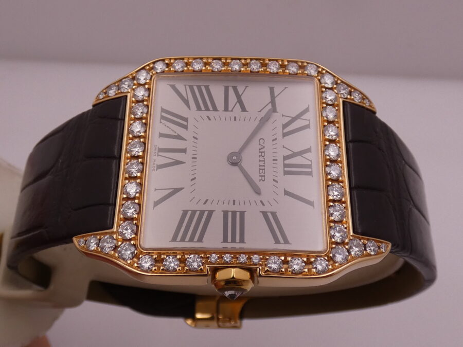 Cartier Santos Dumont 2650 Large Model Oro Rosa 18Kt Diamond Set TOP CONDITION Manuale - immagine 4