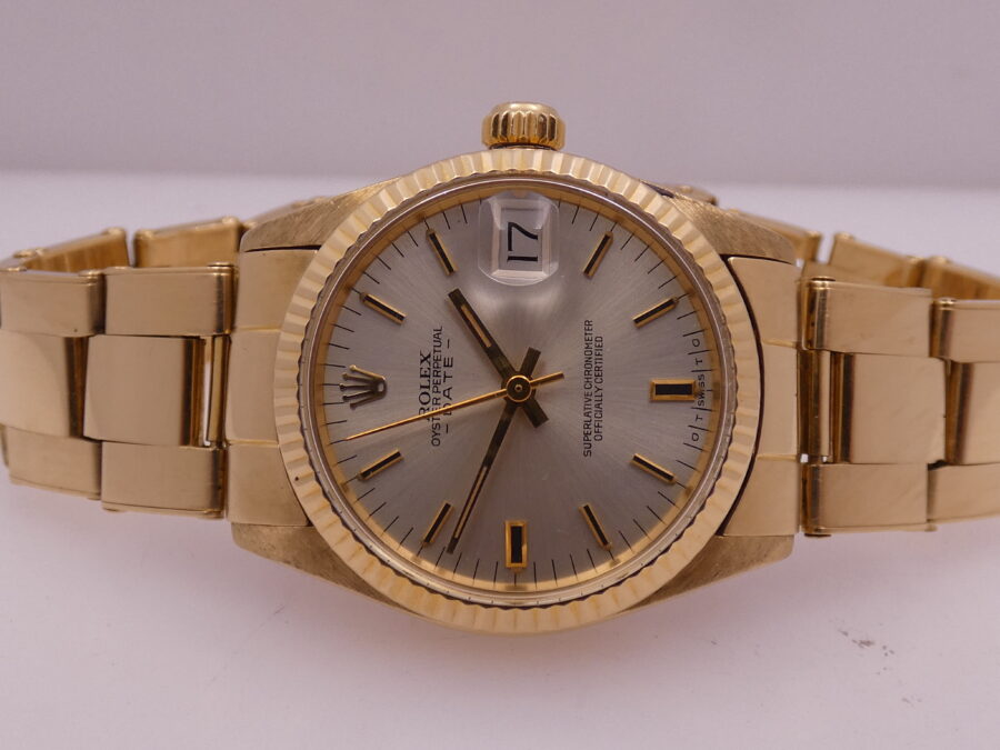 Rolex Oyster Perpetual Date Mid-Size 6827 SIGMA DIAL Oro Massiccio 18Kt ANNO 1975 Bracciale Rivettato Automatico JUST SERVICED - immagine 4