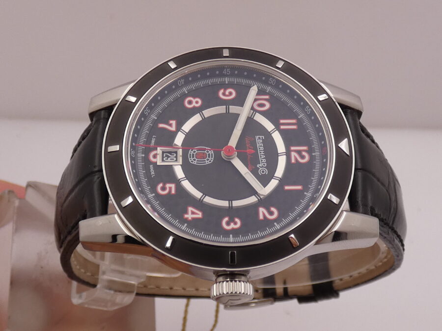 Eberhard & Co. Tazio Nuvolari 41032 AUTOMATIC NEW BOX&PAPERS Mai Indossato Black Perleè Dial Acciaio ANNO 2025 - immagine 3