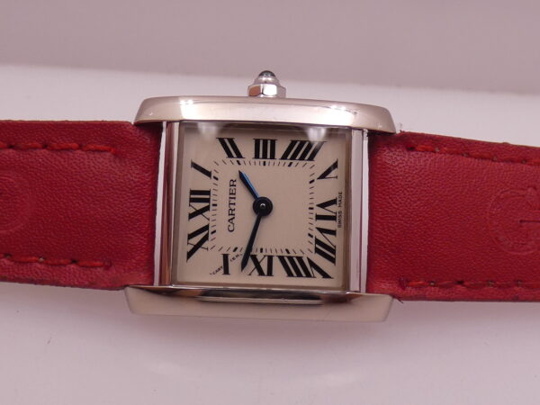 Cartier Tank Française Lady 2403 ORO BIANCO MASSICCIO 18Kt Anni 2000's