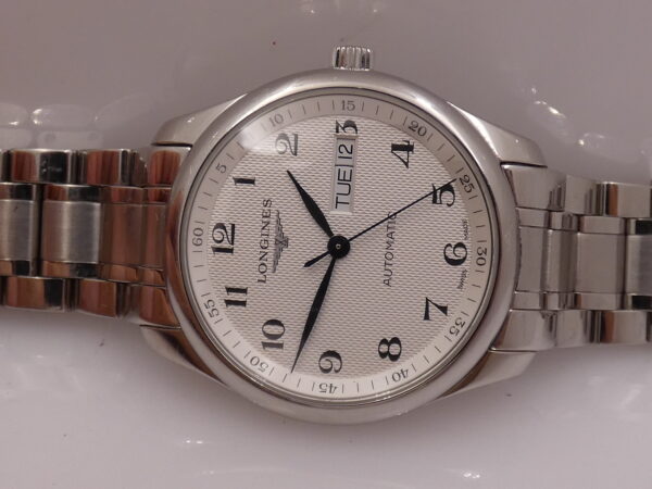 Longines Master Collection DayDate 38,5mm Honeycomb Dial Automatico L2.755.4 Braccialato Acciaio