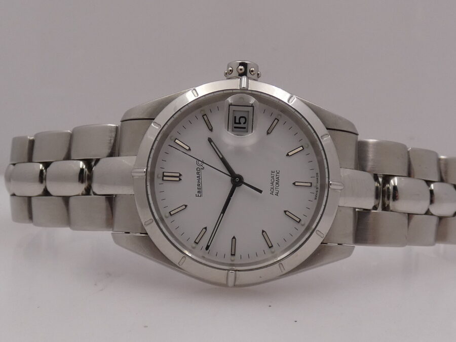 Eberhard & Co. Aquadate Automatico 35mm 41007 White Dial Braccialato Acciaio ANNI 2000 - immagine 5