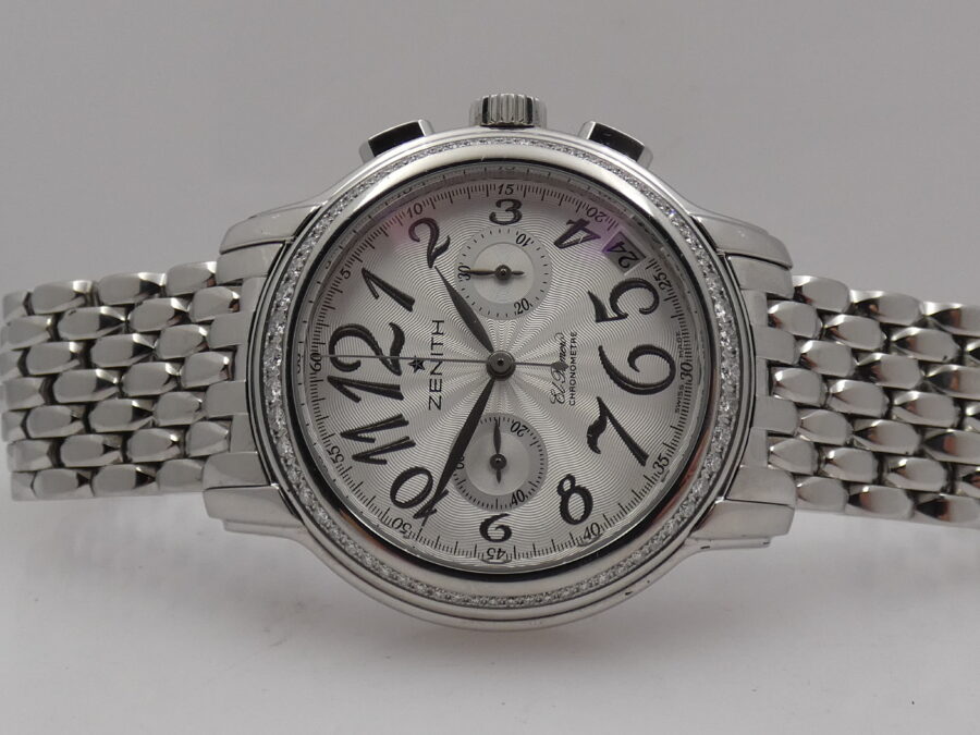 Cronografo Zenith El Primero Star Chronometre With PAPERS Diamonds Bezel Automatico Braccialato Ladies - immagine 5