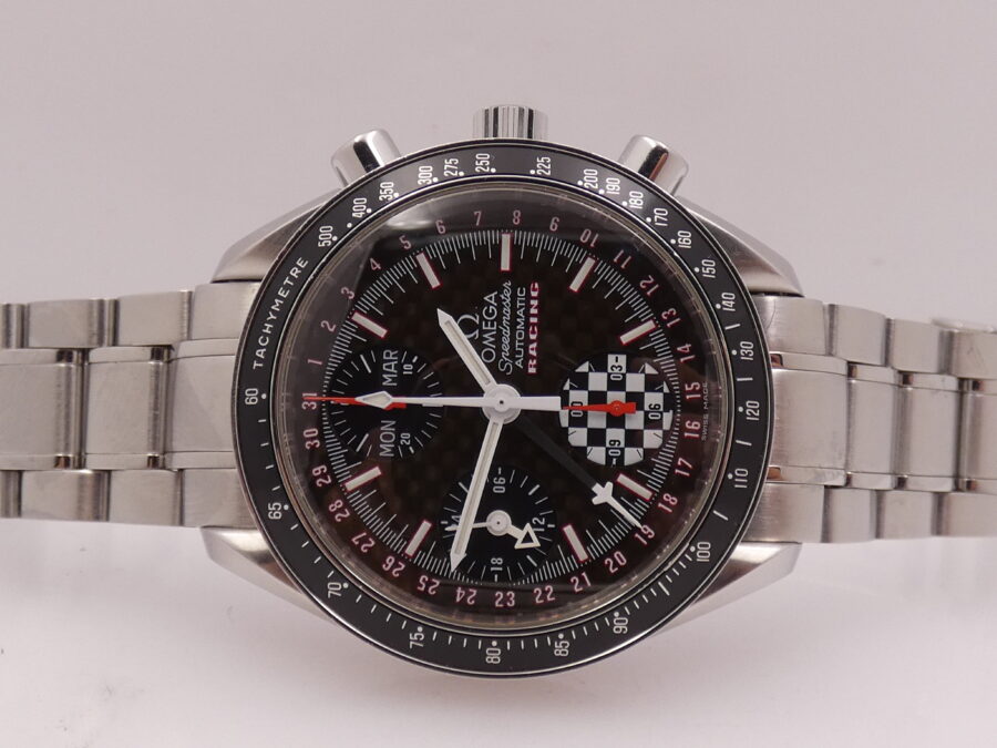 Cronografo Omega Speedmaster Day Date Racing Schumacher Triple Date BOX&PAPERS Anno 2014 Automatico Acciaio EDIZIONE LIMITATA 5555pc Ref. 3529.50.00 - immagine 5