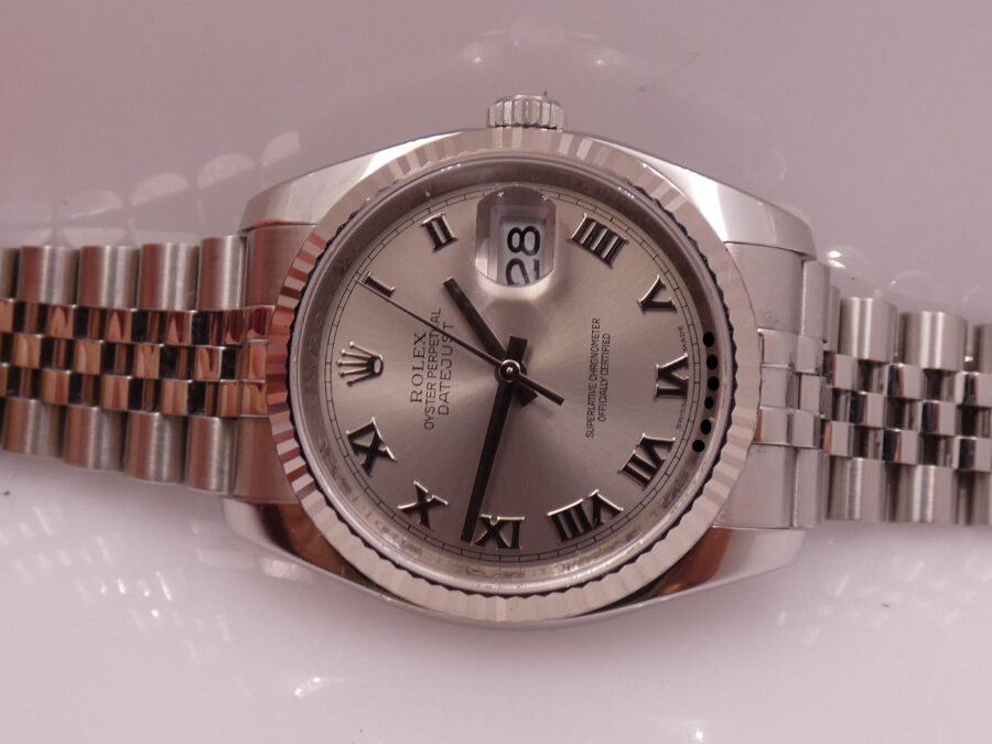 Rolex Datejust 36 116234 Lunetta Oro Bianco 18Kt BOX&PAPERS Anno 2009 Mai Lucidato TOP CONDITION Automatico Acciaio Bracciale Jubilee - immagine 4