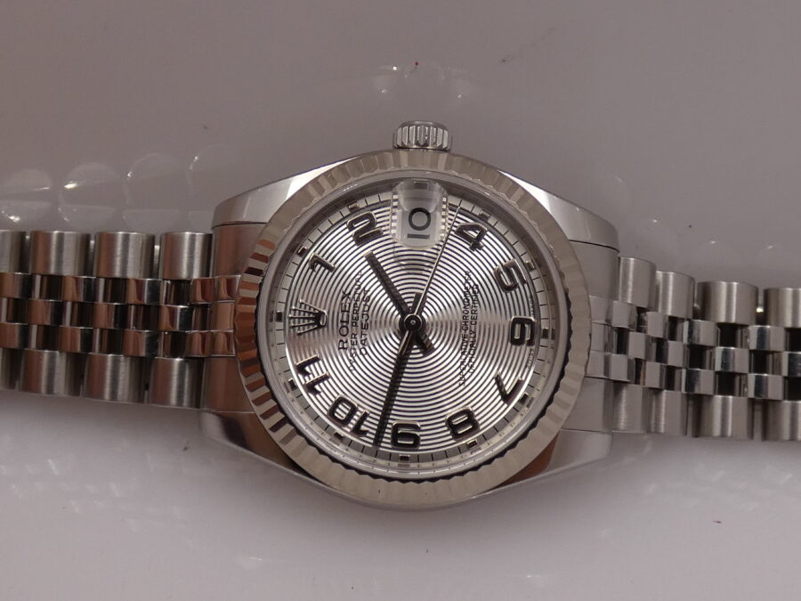 Rolex Datejust 31 MID-SIZE Jubilee 178274 Lunetta Oro Bianco 18Kt Anno 2008 Circulaire Soleil Dial Automatico - immagine 4