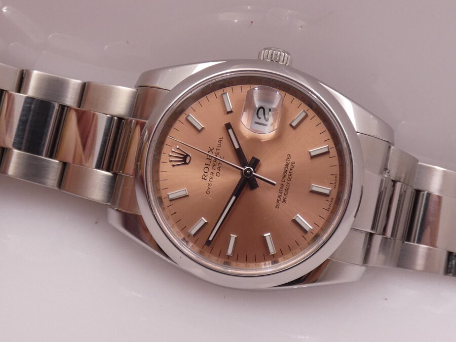 Rolex Oyster Perpetual Date 115200 SALMON DIAL Anno 2009 Automatico Acciaio - immagine 4