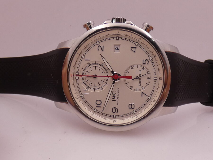 Cronografo IWC Portuguese Yacht Club Flyback IW390502 With PAPERS Automatico ANNO 2017 Acciaio - immagine 4