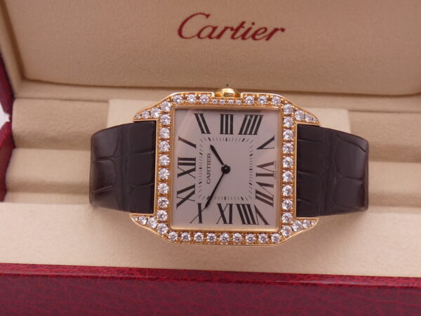 Cartier Santos Dumont 2650 Large Model Oro Rosa 18Kt Diamond Set TOP CONDITION Manuale
