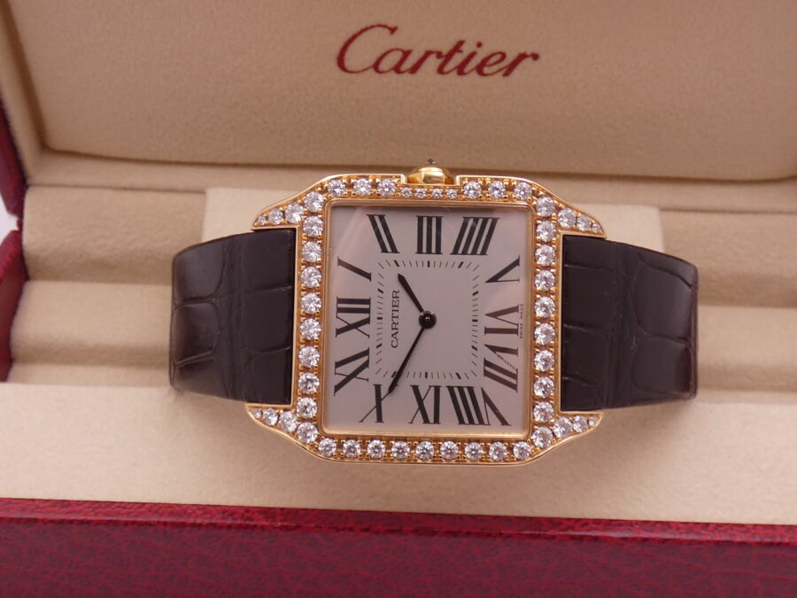 Cartier Santos Dumont 2650 Large Model Oro Rosa 18Kt Diamond Set TOP CONDITION Manuale - immagine 5