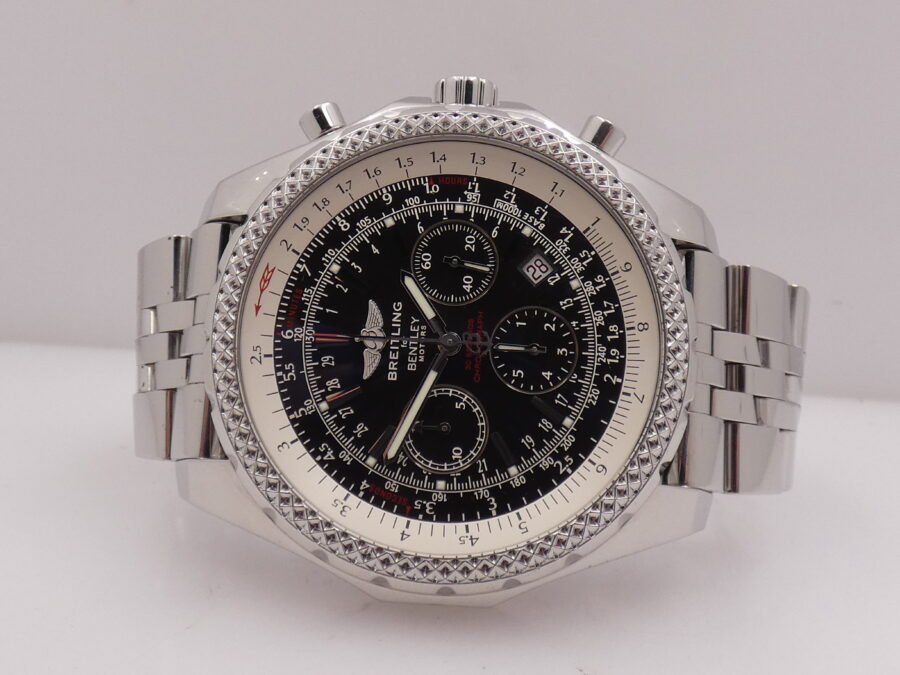 Cronografo Breitling Bentley Motors 48mm A25362 Edizione Speciale Automatico Chronometer Braccialato - immagine 5