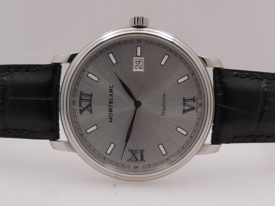 Montblanc Tradition 40mm 127775 NEW BOX&PAPERS STICKERS Mai Indossato Anno 2025 Acciaio - immagine 4