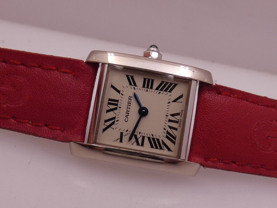 Cartier Tank Française Lady 2403 ORO BIANCO MASSICCIO 18Kt Anni 2000's - immagine 5