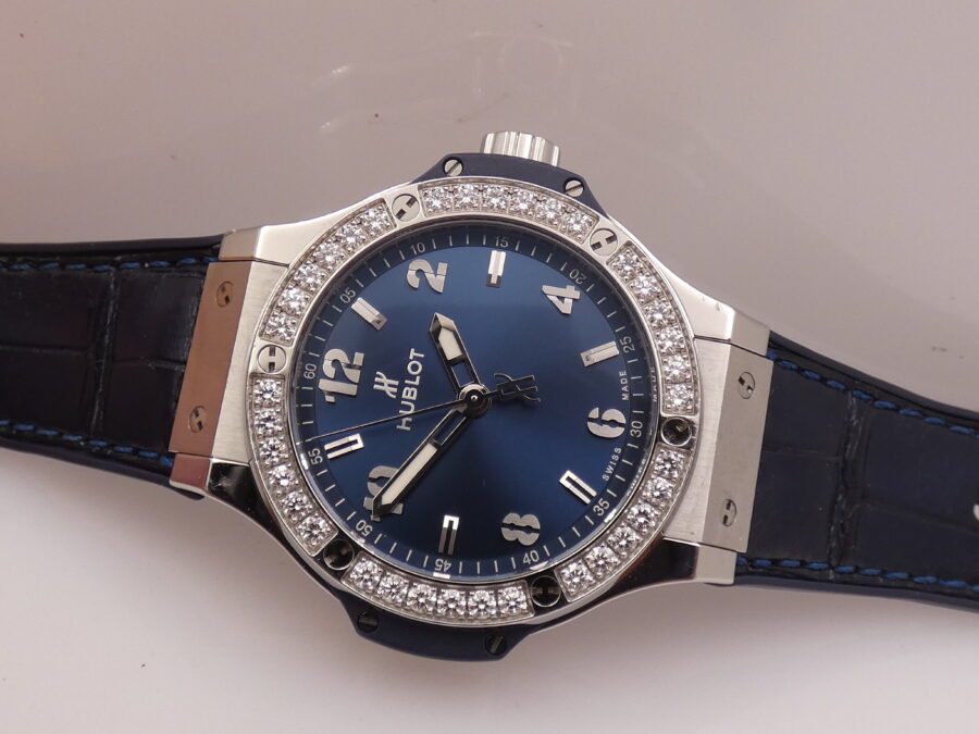 Hublot Big Bang 38 mm Blue Diamonds 1.37ct. Acciaio 361.SX.7170.LR.1204 For Ladies Wonderful Watch - immagine 5