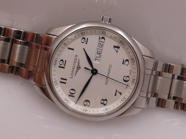 Longines Master Collection DayDate 38,5mm Honeycomb Dial Automatico L2.755.4 Braccialato Acciaio