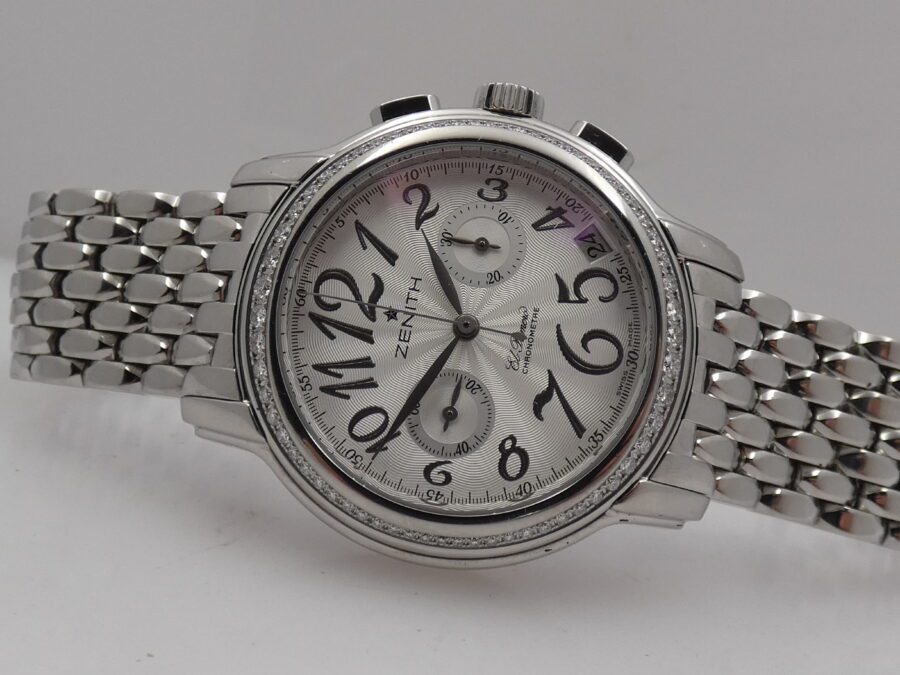 Cronografo Zenith El Primero Star Chronometre With PAPERS Diamonds Bezel Automatico Braccialato Ladies - immagine 6