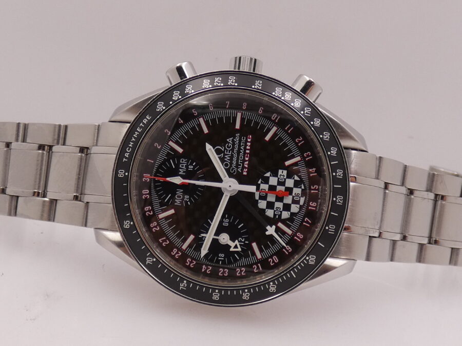 Cronografo Omega Speedmaster Day Date Racing Schumacher Triple Date BOX&PAPERS Anno 2014 Automatico Acciaio EDIZIONE LIMITATA 5555pc Ref. 3529.50.00 - immagine 6