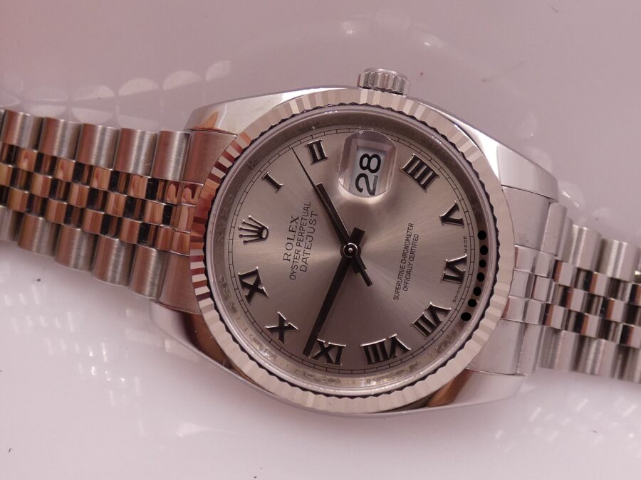Rolex Datejust 36 116234 Lunetta Oro Bianco 18Kt BOX&PAPERS Anno 2009 Mai Lucidato TOP CONDITION Automatico Acciaio Bracciale Jubilee - immagine 5
