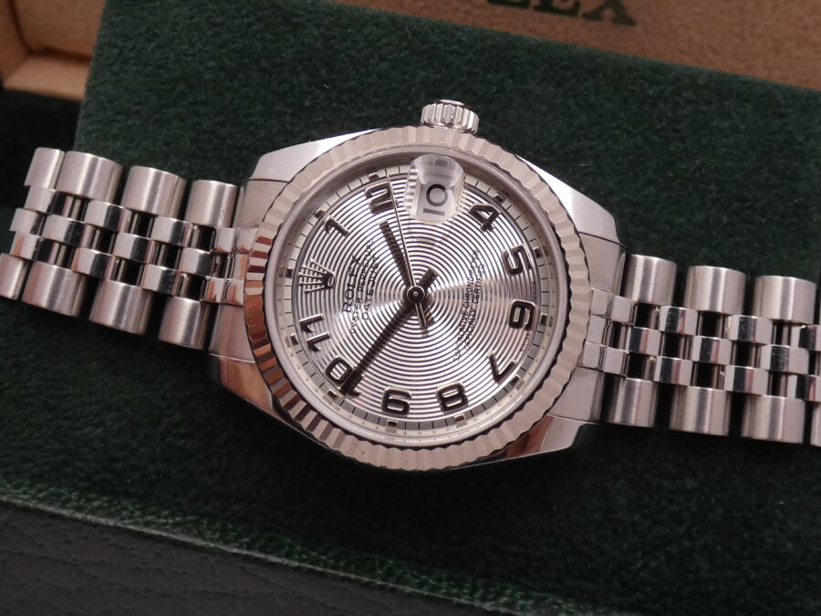 Rolex Datejust 31 MID-SIZE Jubilee 178274 Lunetta Oro Bianco 18Kt Anno 2008 Circulaire Soleil Dial Automatico - immagine 5