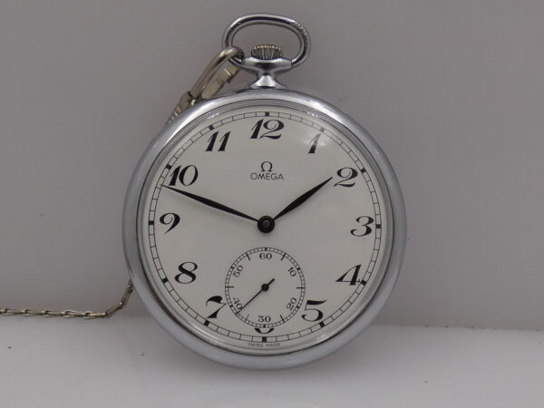 Omega Pocket Watch From 1980 With BOX Manuale Cal. 960 White Dial Ref. 121.1740