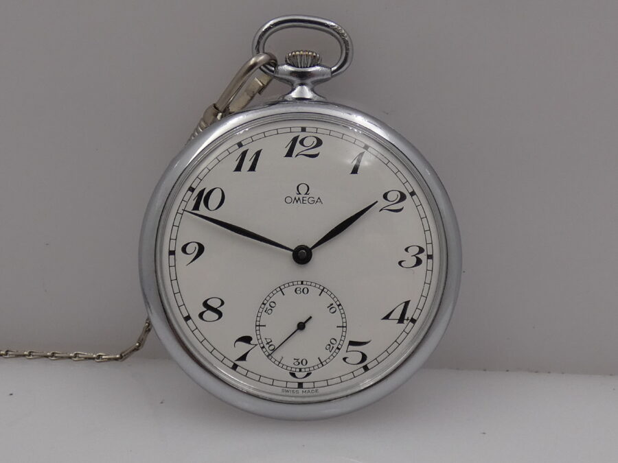 Omega Pocket Watch From 1980 With BOX Manuale Cal. 960 White Dial Ref. 121.1740 - immagine 4