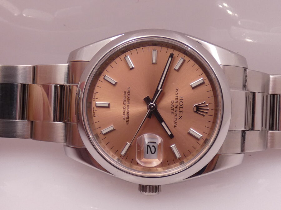 Rolex Oyster Perpetual Date 115200 SALMON DIAL Anno 2009 Automatico Acciaio - immagine 5