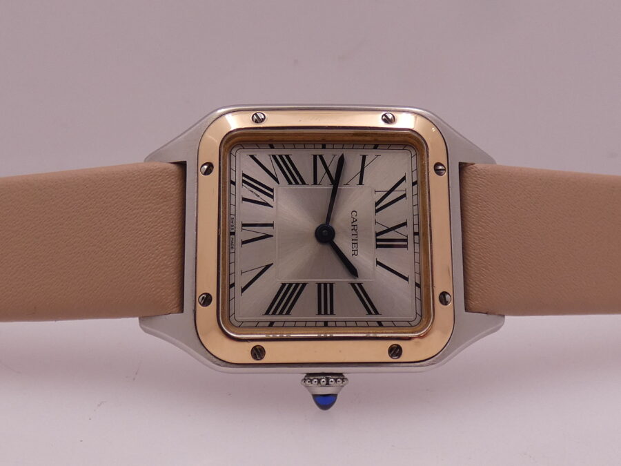 Cartier Santos Dumont Lady 27,5mm Acciaio & Oro Rosa 18Kt 4213 TOP CONDITION For Ladies W2SA0012 - immagine 5
